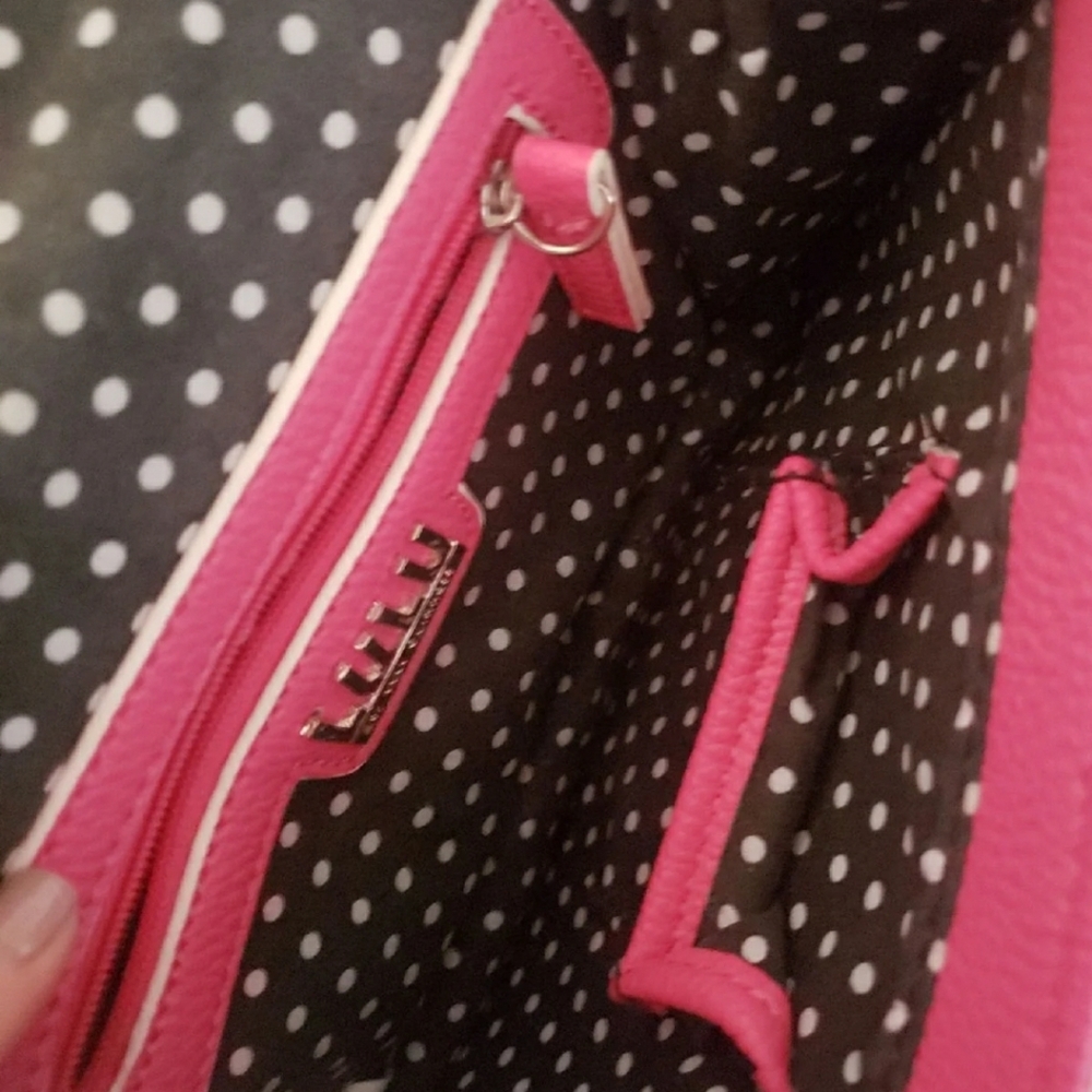 Lulu Pink & White Crossbody Purse - Picture 4 of 4